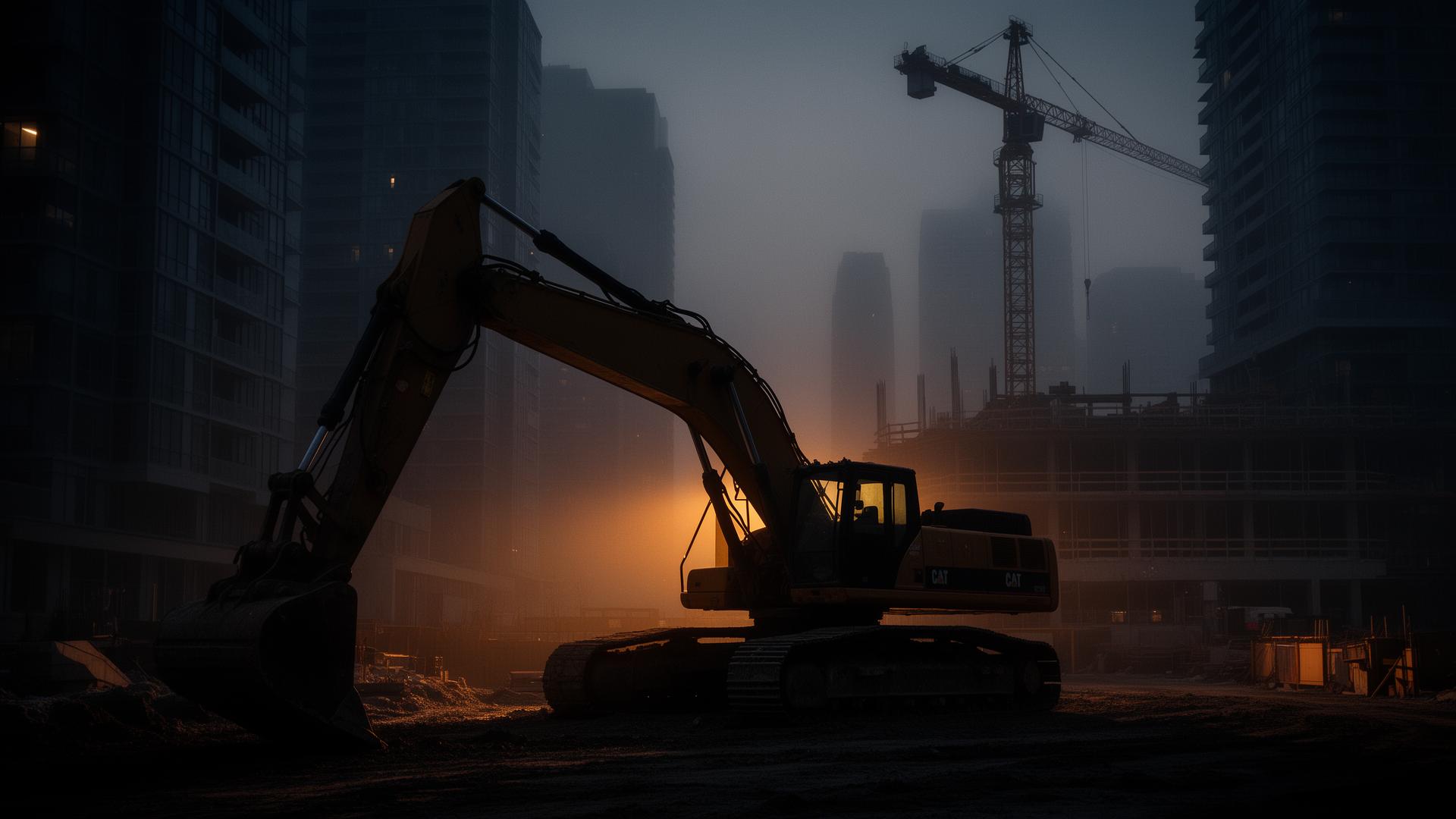 Astro Group construction site at dusk